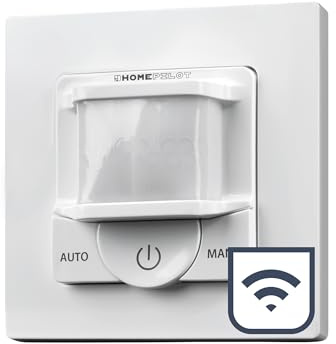 HOMEPILOT Bewegungsmelder smart, inkl. Timer z.B. für Treppenhaus, Empfindlichkeit Bewegungssensor & Helligkeitssensor einstellbar, Lichtsteuerung 230V (Smart Home App via Gateway Premium)