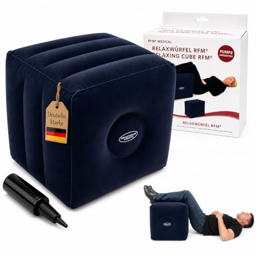 FabaCare Bandscheibenwürfel für Stufenbettlage, aufblasbar, Beinhochlagerungskissen, Bandscheibenkissen, Entlastungswürfel, Lagerungskissen Beine, Beinablage