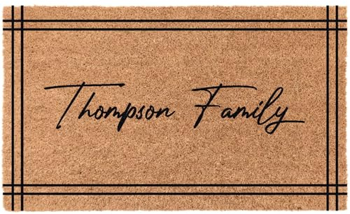 COCO MATS 'N MORE Personalized Coco Doormat - Made in USA, Vinyl Backing | Personalized Welcome Mats | Tough Coir Bristles More Effective at Getting Dirt Out (Artisanal Design, 18 x 30)