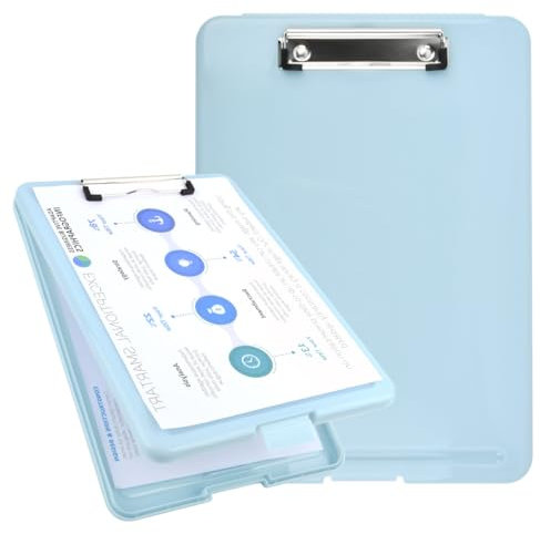OTYMIOW Porte Blocs Portable avec Pochette pour Porte Blocs A4 PorteBlocs d'Écriture avec Compartiment pour PorteBlocs pour Planchette à Pince A4 Portable avec Compartiment avec Rangement