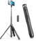 SYNCWIRE 53 Phone Tripod with Rechargeable Bluetooth Remote, All-in-one Extendable Aluminum Selfie Stick with 360° Rotation, Tripod for iPhone & Android Phones, Unique Open Button Design, Black
