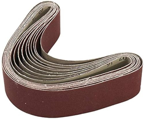 LLBB 10pcs 40 to 1000 Grit 30mm x 540mm Sanding Belts for Angle Grinder Belt Sander Attachment (150#)
