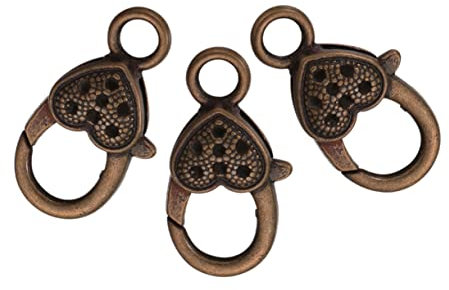 NUOBESTY 10St Herz Karabinerverschluss Karabinerverschlüsse in Herzform Herz-Karabinerverschluss Schmuck Herz Schlüsselbundverschluss Karabinerverschluss in Herzform Liebe Zubehör Roségold