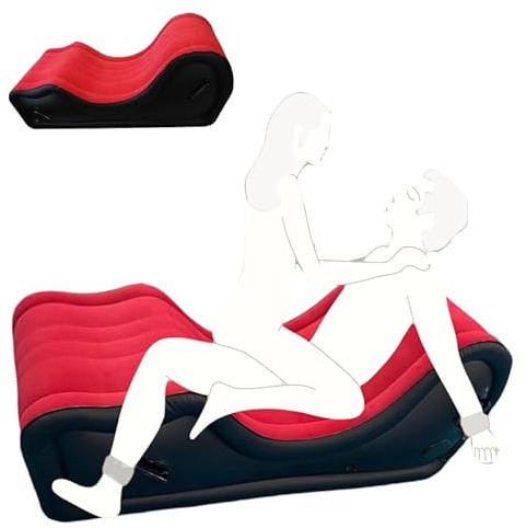 Möbel für Paare, aufblasbares Bondage-Sofa mit integrierter Luftpumpe, Kissen für die Position – geeignet für erwachsene Frauen, rot