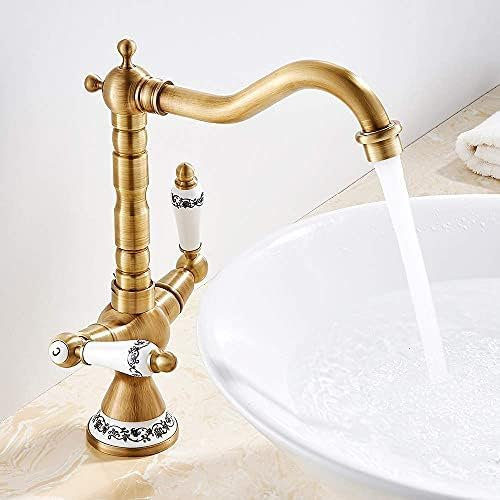 Wasserhähne, Küchenarmaturen, Wasserhahn, Küchenarmatur, Badezimmer, Keramik, Doppel-Wasserhahn, Waschtischmischer, Hohe Küchenarmatur, Warm- Und Kaltwasserhahn, Antike Braskitchen-Wasserhähne