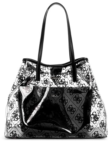 GUESS Damen Tuana Große Tragetasche, Schultertasche, Schwarzes Logo