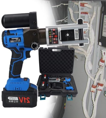 forplubossmmp Pinza Crimpatrice Idraulica Ricaricabile da 21 V/4,0 Ah | Tagliacavi Elettrico Idraulico con Matrice di Crimpatura | Crimpatrici per Capicorda per Terminali | Ripristino Automatico
