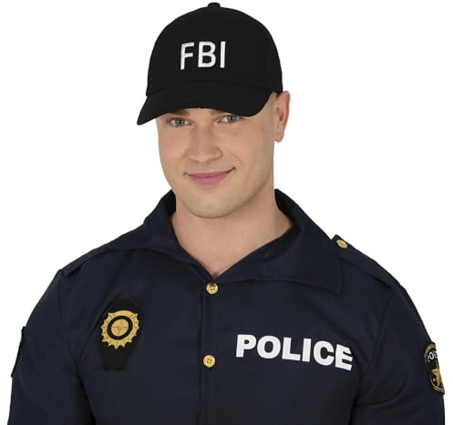 FIESTAS GUIRCA Polizei- und Sicherheitskappe (Einheitsgröße), Kostümzubehör für Kostümpartys, Halloween und Karneval, ideal für Cosplay, Erwachsene, Unisex