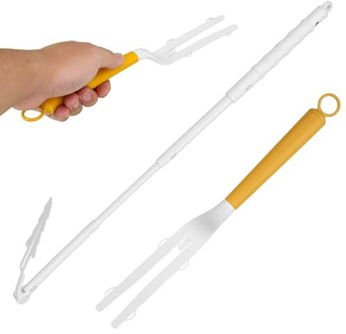 2 Pezzi Manico Esteso Asta Telescopica Estesa Lunghezza Regolabile per Swiffer, Spolverino per Casa Pulizia (Bianco e Giallo)