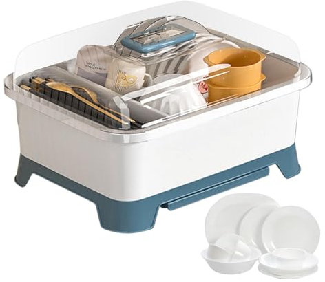 Égouttoir À Vaisselle, Égouttoir À Couverts | Assiette Tasse Égouttoir - Porte-biberon D'allaitement, Boîte De Rangement De Séchage De Biberons Avec Couvercle, Support Organisateur D'assiettes,