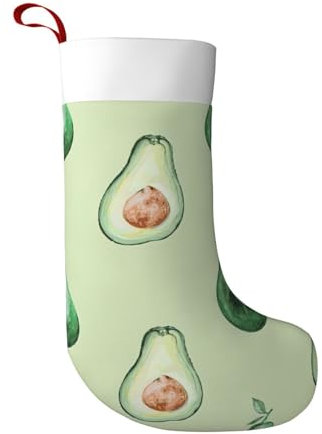 BREAUX Avocado Muster Weihnachtsstrümpfe, ultraweiche Samt Weihnachtsstrümpfe, Kamindekoration 45.0 cm