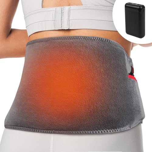 Comfheat Kabellose Rücken-Heizauflage zur,mit 10000mAh Akku | Schmerzlinderung Tragbare beheizte Rückenbandage für Lendenwirbelbereich, Krämpfe, Menstruation, Geschenk für Frauen Männer