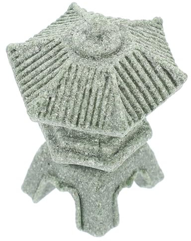 Happyyami Miniatur-pagodenstatue Aus Stein Laterne-Design Zen-gartenornament Kompakt Und Langlebig Für Balkon