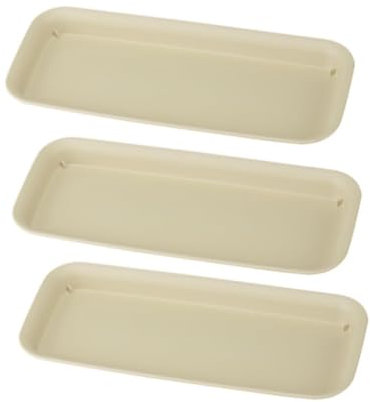Baoblaze 3X Saucers de Plante rectangulaire Plateaux de Pot de Fleurs Plateau de fenêtre de fenêtre Window, Beige M