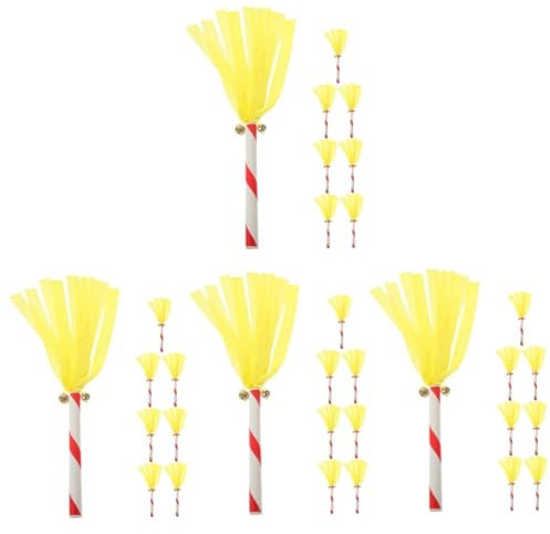 ibasenice 4 Sätze Cheerleading Sportfledermaus Blau Pompons Metallisch Party Kind Requisite Sport-jubelgeschenke Cheerleading Krachmacher Cheerleader-pompon Jubelstock Pvc Gelb 8 Stücke * 4