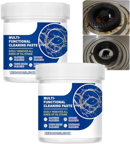 Pasta di pulizia multifunzione in acciaio inox, multiuso smacchiatore; pasta detergente concentrata, detergente e lucidatura in acciaio inox per elettrodomestici, pentole, padelle, risciacqui