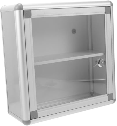 FRCOLOR Boîte Pharmacie Murale Verrouillable Aluminium Organiseur Multi-Couches Capacité Importante pour Rangement Sécurisé des Médicaments à Domicile