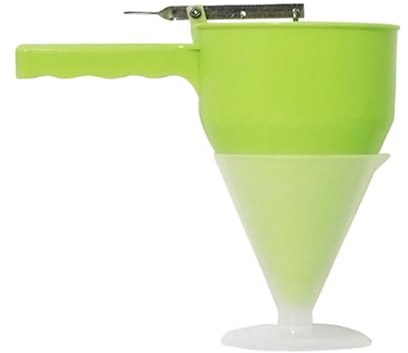 Tidevib Distributore di pastella per pancake con imbuto a stantuffo per palline Takoyaki, crêpes e muffin, materiale ABS, lavabile in lavastoviglie, bianco