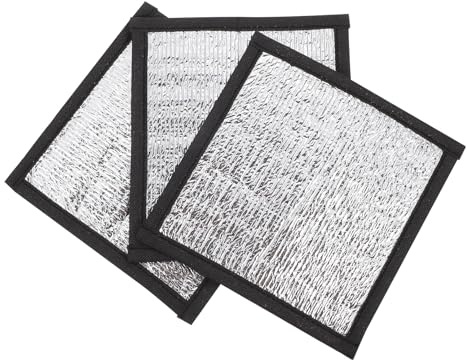 LOEFLIFA 3 Stück-Pack Reptilien Heizmatte mit Reflektierender Aluminiumfolie Wärmepad für Terrarien Haustiere Reptilien im Winter 16X16cm Pearl Cotton Material