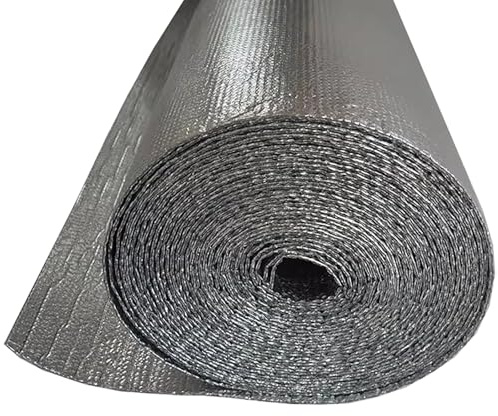 5 Mm Isolierrolle Heizkörperfolie, Doppelseitige Aluminium-Luftpolsterfolie For Boden, Dach, Wand Und Decke, Wärme- Und Dampfsperre, Energiesparend(35㎡)