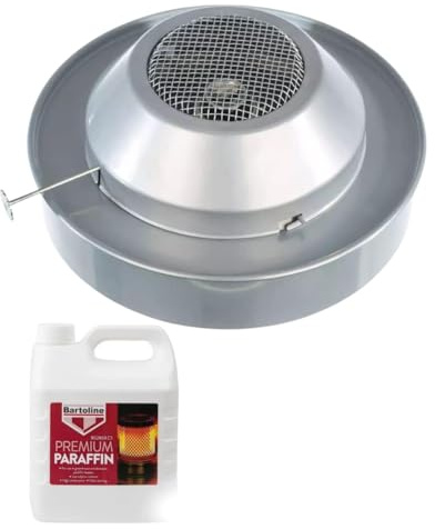 Trendi Large 4.5L Paraffin Super Warm Heater with 4/8L Oil Single Burner Warmer Greenhouse Green House Plant Seeding Garden Oil Lamps Paraffin Oil (Round Paraffin + 4L Premium Paraffin Oil)