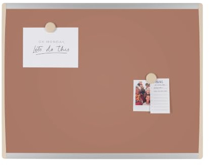 Bi-Office Tableau magnétique Inka Chestnut, 58x45cm, Surface en Acier Laqué, Cadre en aluminium et plastique beige