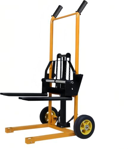 Sollevatore a Forcella Manuale Gambe Fisse e Forchette Regolabili Transpallet Manuale Tavolo Sollevatore Capacità di Carico 200 kgAltezza di Sollevamento 90 cm Ideale per Magazzino e Officina