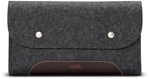 Pack & Smooch Kabeltasche Filz Anthrazit/Dunkelbraun Handmade