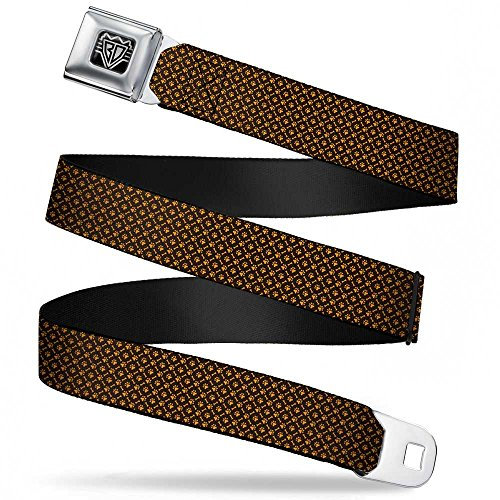 Buckle-Down Sicherheitsgurt - Knochen & Pfoten Monogramm braun/orange - 2,5 cm breit - 50,8-91,4 cm lang, mehrfarbig, 4 cm Breit-81/132 cm Länge