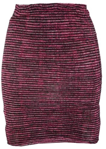 GURU SHOP Minirock, Boho Strickrock, Ethnorock - Beere/schwarz, Damen