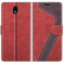 MOBESV Phone Cover For Samsung Galaxy J3 2017, Flip Wallet Case for Samsung Galaxy J3 2017 Phone Case, Red/Dark Purple
