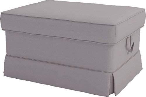 Sofa Covers Custom Made Compatible for IKEA Ektorp 3 Seat Sofa Slipcovers (Polyester Flax Light Gray, Ektorp Ottoman)