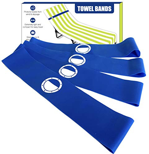 Cruise On Towel Bands for Cruise Chairs (4 Pack), Better Alternative to Towel Clips for Beach, Pool & Ships, Essential for 2026 & 2027 Trips, Secure & Stylish, Blue