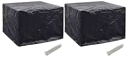 vidaXL 2X Gartenmöbel Abdeckung Schutzhülle Abdeckplane Gartengarnitur Sitzgruppe Regenschutz Abdeckhaube Schutzplane 8 Ösen 122x112x98cm