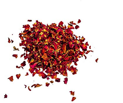 Dried Red Rose Petals, 1.75 oz (50gm), from Mt. Everest Country Nepal, Edible, Naturally Sun Dry, Hand Picked, Pleasant Scent, Good for Rosewater, Herbal Tea, Aromatherapy, Altar Supplies