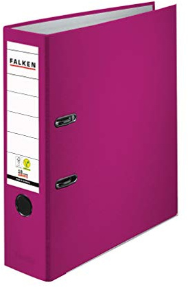 Falken - Raccoglitore originale in plastica PP colorato, realizzato in Germania, 8 cm di larghezza, DIN A4, colore: mora