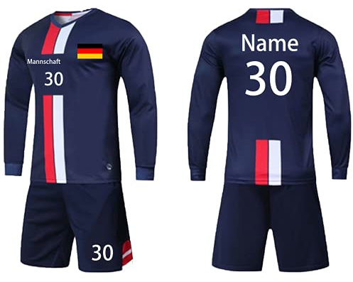 Fußball Trikot Kinder Erwachsene Benutzerdefinierte Fussball Trikot T-Shirt Shorts 2 teiliges Set - Benutzerdefiniert Beliebiger Name Nummer Team Logo Trikot Personalisiert