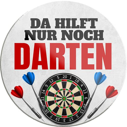 schilderkreis24 – Lustiger Spruch “Da hilft nur noch darten“ Magnet Deko Kühlschrankmagnet Theke Bar Pub Vintage Retro Geschenkidee Geburtstag Weihnachten Dartspieler 8x8 cm