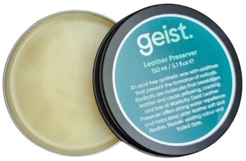 Geist. Leather Preserver | Restauriert, schützt, pflegt und imprägniert | Für Leder in Autos, Möbel, Bekleidung, Schuhe und Taschen | 150 ml