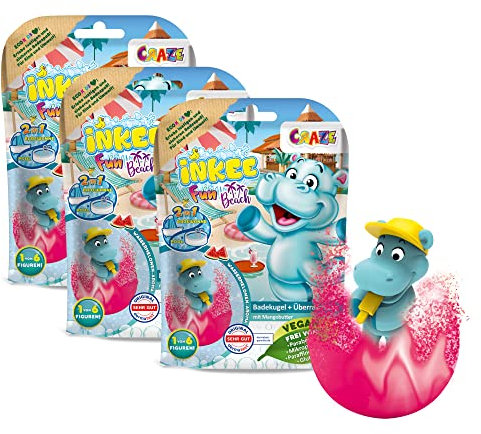 INKEE 3 Bombe da bagno bambini Fun Beach, Bombe da Bagno con Sorpresa per vasca da bagno, giochi da bagno