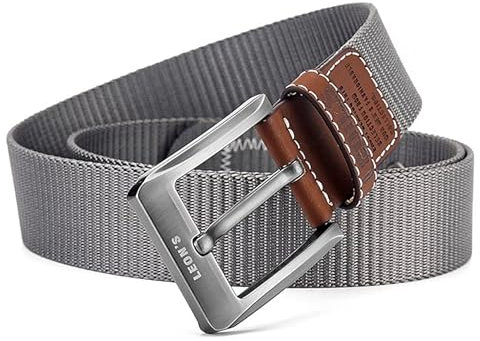 Generisch Hochwertige Stoffgürtel Canvas Belt Damen Herren Gürtel Schnalle Jeans 4cm breit (Silber)