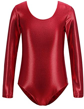 HEARTTOUCH Turnanzug Mädchen Langarm Gymnastik Turn-Leotards Glänzend Turntrikot Balletttrikot Klassisch Ballet Yoga Trikotbody Gymnastikanzug