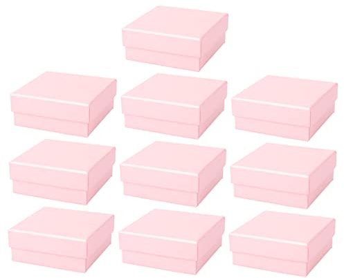 Cabilock Scatole per Gioielli Rosa 10 Pezzi in Cartone Multiuso Lavorazione Fine, Scatole Regalo Eleganti e Semplici per Orecchini, Anelli e Collane