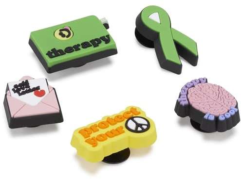 Crocs Jibbitz Shoe Charm 5-pack | Personalize With Jibbitz for Crocs, Unisex Schuh-Charme, Mental Health,