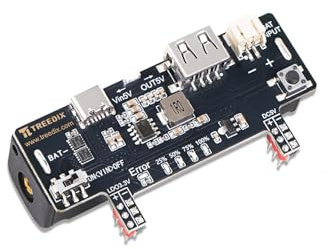 Treedix Breadboard Power Supply Module 3.3V/150mA 5V/2A, With USB Type-C Charging Port, Type-A Output Port and Rechargeable Battery's Slot, Charging Moule for Breadboard Experiments (One Piece)
