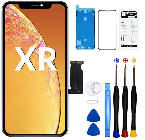 DTD Pantalla para iPhone XR LCD de repuesto de 6.1 pulgadas, herramienta de reparación de marco digitalizador de pantalla táctil con modelo A1984 A2105 A2106 A2107 A2108