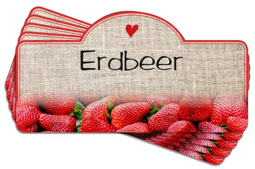 Apoidea – Marmeladen Etiketten selbstklebend 36 Stück/hochwertige Etiketten für Marmeladengläser/Aufkleber Marmeladengläser/Etiketten selbstklebend Marmelade - Erdbeer