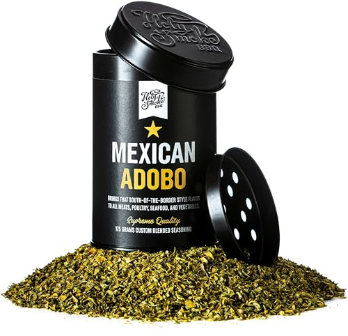 Mexican Adobo Condimento BBQ Natural 100% Especias Mexicanas para Barbacoa Sazonador para Pollo Cerdo Ternera y Verduras Rub para Parrilla Mezcla de Especias BBQ 175g