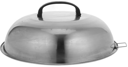 Amosfun Coperchio in Acciaio Inossidabile Spesso 11.34In Coperchio Per Pentola Universale Con Manico Argento Adatto Per Uso Domestico E Ristorazione