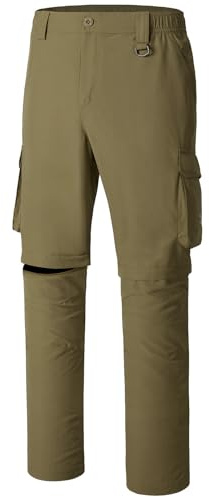 Bassdash Pantalones Convertibles de Secado Rápido para Exteriores con Cremallera para Hombre,Ligero y Resistente al Agua con Protección Solar UPF50+
